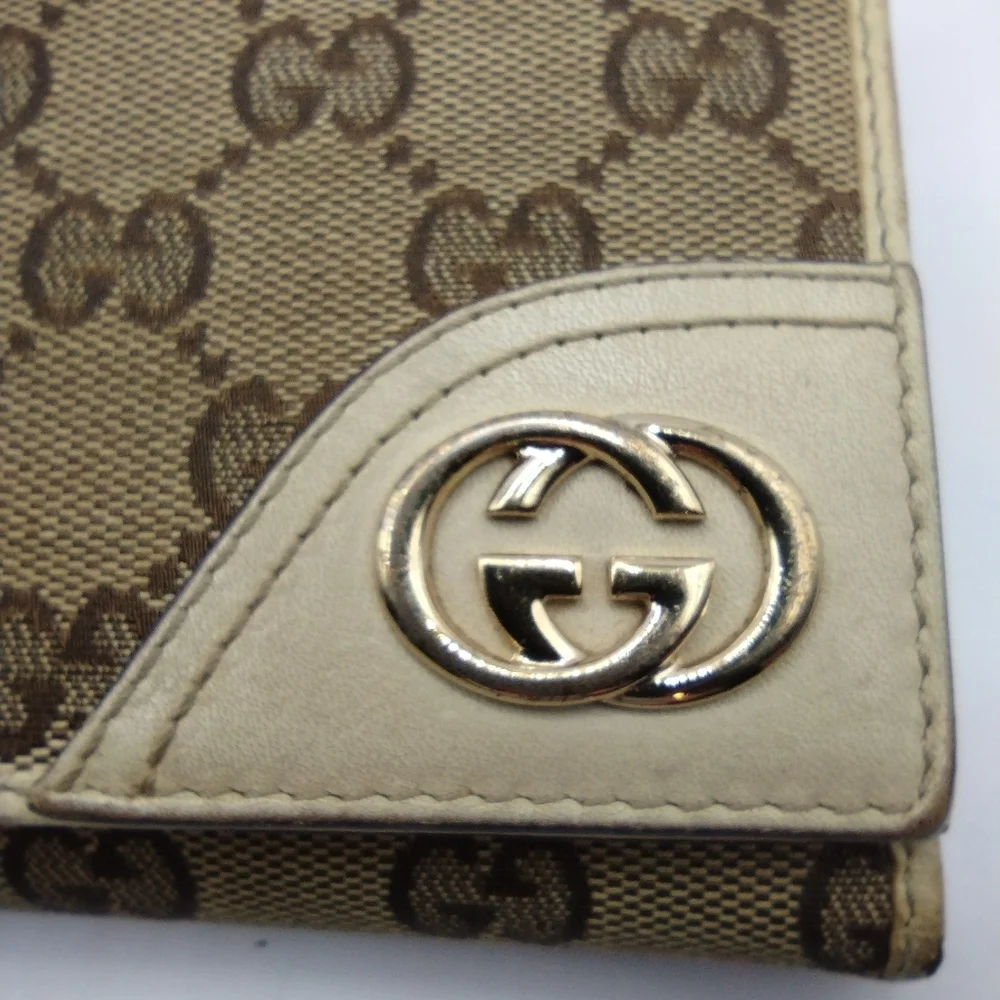 GUCCI GG canvas bifold long wallet Purse Authentic Made in Italy 181593 9416